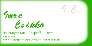 imre csipko business card